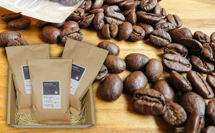 まるせオリジナルブレンドコーヒー(豆)各100g×3種セット　日田市 / まるせ　珈琲 カフェ ブレンドコーヒー [ARFH001]