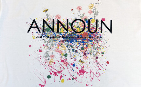 ［ANNOUN］Painting Flower Ｔシャツ ／ 服 アパレルブランド 絵画 アート コラボレーション アンノウン 福祉 就労支援 就労継続支援B型事業所 アトリエ・アンノウン 埼玉県 N