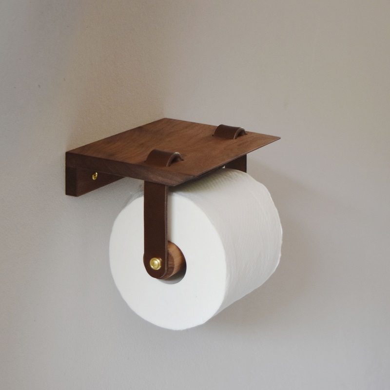 Teha’amana Toilet paper holder テハマナ トイレットペーパーホルダー ウォールナット ブラック 革 皮 雑貨 おしゃれ レザー 本革 こだわりの逸品 地域特産品 ギフト