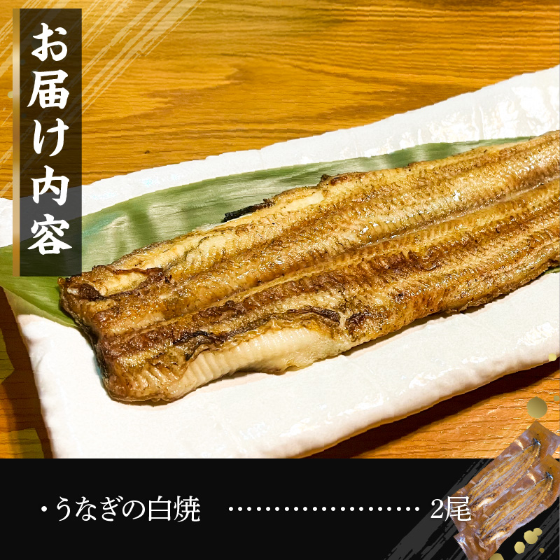 【備長炭で焼く“いい焦がし”】三河一色産うなぎの白焼 2尾 鰻 ウナギ  白焼き 国産 備長炭 土用 丑の日 冷凍 三河一色産 H189-011