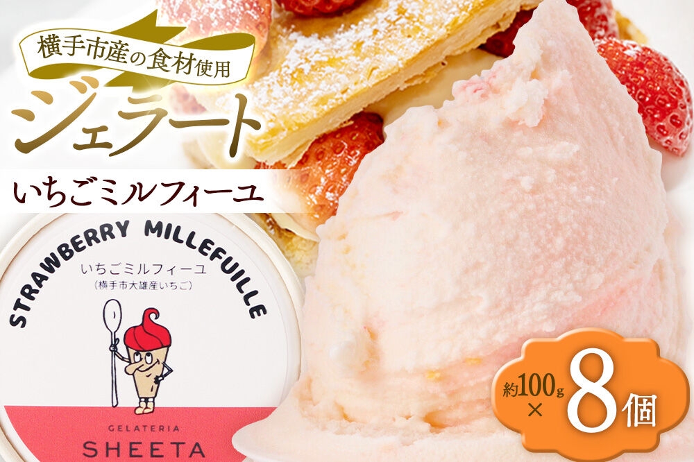 
                  ジェラート いちごミルフィーユ 約100g×8個 [ジェラート アイス アイスクリーム GELATERIA SHEETA ジェラテリアシータ 秋田県 横手市]
                
