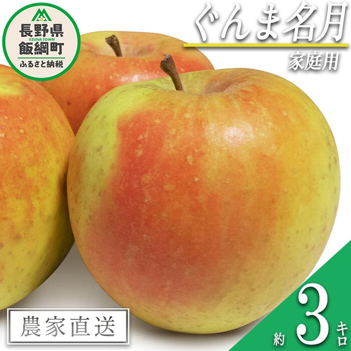 【ふるさと納税】 りんご ぐんま名月 家庭用 3kg 中村ファーム 沖縄県への配送不可 令和7年度収穫分 長野県 飯綱町 〔 信州 果物 フルーツ リンゴ 林檎 長野 11000円 予約 農家直送 〕発送時期：2025年11月中旬〜2025年12月上旬