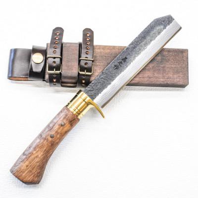 ふるさと納税 南国市 土佐渓流鉈150 黒槌目【真鍮ツバ輪】