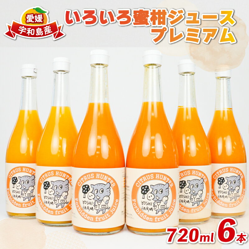 【ふるさと納税】 ＼10営業日以内発送／ 100%ジュース いろいろ 蜜柑 ジュース プレミアム 720ml ×6本 ヨシファーム フルーツジュース ストレートジュース ストレート 蜜柑 果汁 100％ 飲料 柑橘 果物 フルーツ 農家直送 産地直送 数量限定 国産 愛媛 宇和島 H018-067005