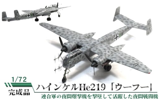 ハインケルHe219「ウーフー」1/72 ／ 模型 完成品 柏木崇男 茨城県 No.836