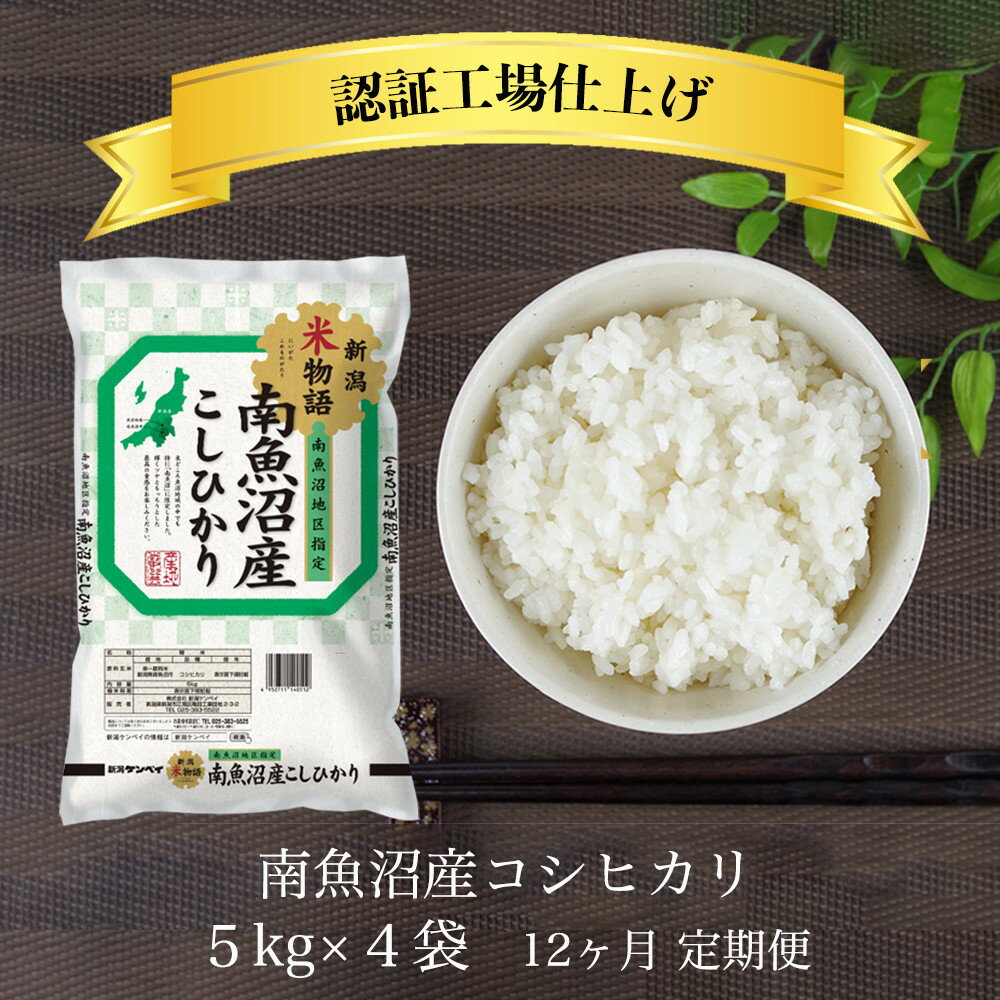 【ふるさと納税】【全12回】令和7年産 南魚沼産コシヒカリ 精米 5kg×4袋 12ヶ月連続 | 南魚沼市 塩沢地区 コシヒカリ 食品 お米 特産品 新潟産 こしひかり お取り寄せ 通販 ふるさと納税 人気 おすすめ 送料無料