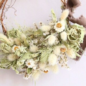 信州八ヶ岳の麓から贈るドライフラワーリース Sハーフ(グリーン)【1659526】