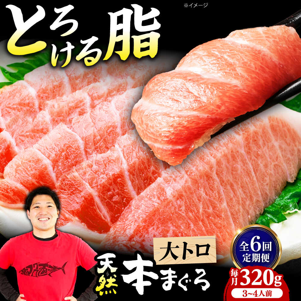 【ふるさと納税】【全6回定期便】極上！たね熟天然本まぐろ大トロ(320g) 天然 マグロ 鮪 大トロ 刺身 魚 魚介 大阪府高槻市/本まぐろ直売所[AOCE023]