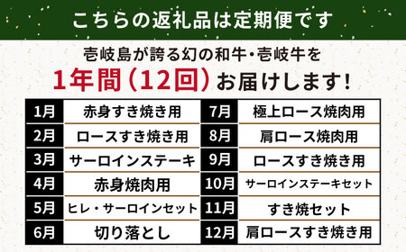 【先行予約】【全12回定期便】壱岐牛年間定期便【2026年4月下旬以降順次発送】《壱岐市》【壱岐市農業協同組合】壱岐牛 すき焼き ステーキ 焼肉[JBO162]