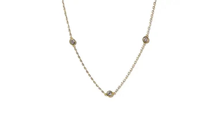 K10 0.30ct ダイヤモンドステーションネックレス 山梨県甲斐市 BQ-198