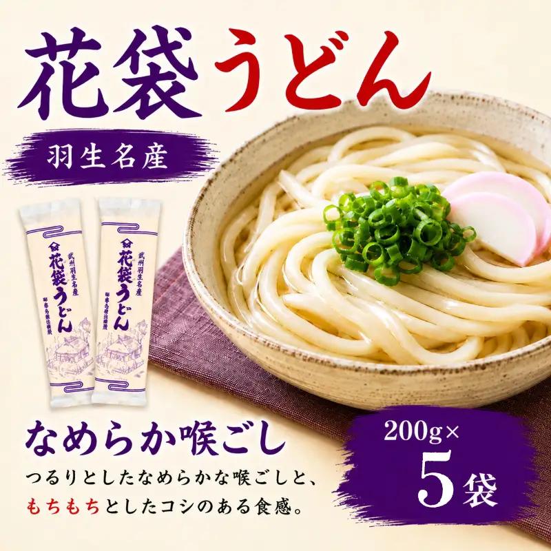うどん 200g×5袋 10人前 花袋うどん