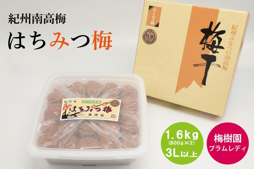 
            【特選】はちみつ梅 1.6kg 3L以上 （800g×2個） B-036
          