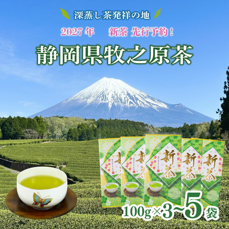 【ふるさと納税】 先行予約 2027年度産 新茶 3 〜 5 本 お茶 静岡 緑茶 ティーバッグ 深蒸し茶 水出し 静岡茶 日本茶 飲料 ドリンク 茶葉 リラックス 健康 カフェイン 渋み うまみ 小栗農園 牧之原市 静岡県