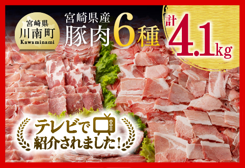 ヒルナンデスで紹介！※令和7年4月発送※宮崎県産豚肉６種4.1kg 肉豚肉九州産豚肉国産豚肉宮崎県産豚肉[D0621r704]