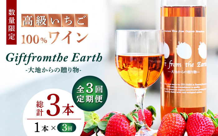 【3回定期便】【数量限定】高級 いちご 100％ワイン Giftfromthe Earth -大地からの贈り物- オーガニック【伊藤農園】  オーガニック 有機 お酒 ワイン  [ZBB018]