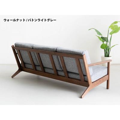 ふるさと納税 大川市 コペンハーゲン 3Pソファ ウォールナット/バトン ライトグレー 幅189 奥行76 高さ70cm |  | 01
