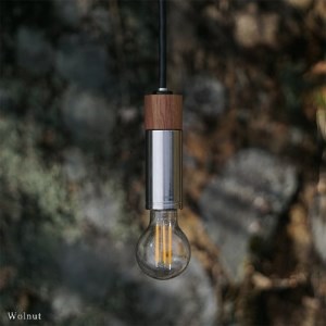 CTSH LIGHT. ペンダントライト CIRCLE＜Walnut×クロム加工 E17＞ 瑞浪市 / ジオニック 照明器具 ソケット 鉄 木製 シルバー [AZBQ055]