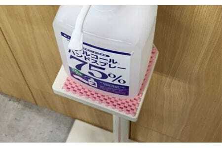 No.113 コロナ対策用【プラスチック製 足踏み式アルコール消毒スタンド 非接触タイプ】1セット