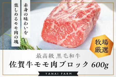 《佐賀牛》梁井 赤身の美味さが際立つモモ肉ブロック 600g【佐賀牛 赤身 もも肉 ローストビーフ ステーキ 煮込み料理 ジューシー やわらか 美味しい ブランド肉】B5-F081015