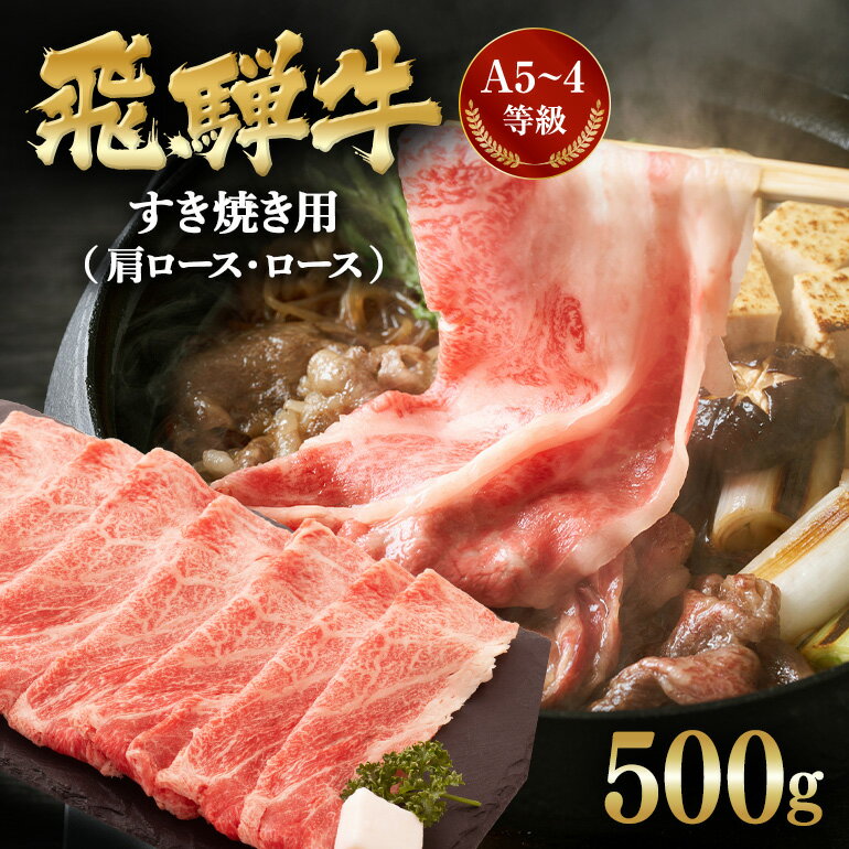 【ふるさと納税】 飛騨牛A5~4等級 すき焼き用(肩ロース・ロース) 500g B-1/A-4