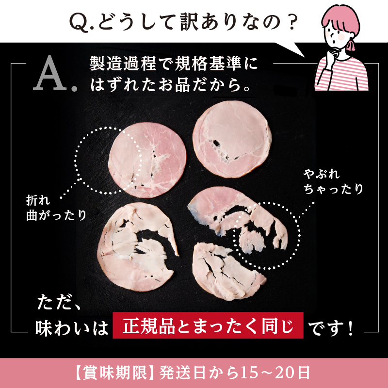 【訳あり】国産ロースハム切落し1.5kg(500gx3p) ns009-036-3