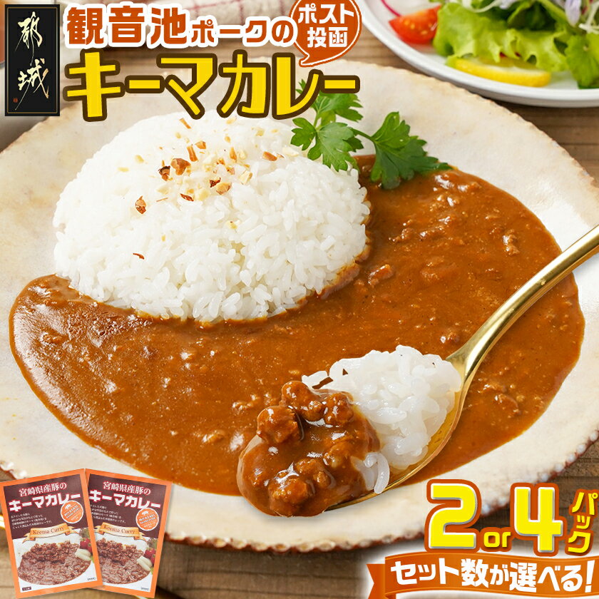 【ふるさと納税】【セット数が選べる！】観音池ポークのキーマカレー※ポスト投函 - 都城産 観音池ポーク キーマカレー 180g 2P 4P 選べるセット数 ブランドポーク ポスト投函 送料無料 SKU-1520 【宮崎県都城市は2年連続ふるさと納税日本一！】