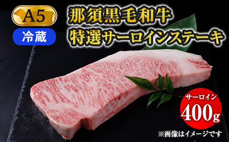 【冷蔵】那須黒毛和牛 A5等級 特選サーロインステーキ 400g 和牛 グルメ ジューシー 食品 焼肉 国産 高級 冷凍 冷蔵 栃木県 那須町〔P-161〕 ※着日指定不可