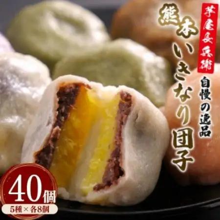 芋屋長兵衛自慢の逸品 熊本いきなり団子(5種) 40個セット(各80g)【配送不可地域：離島】【1763170】