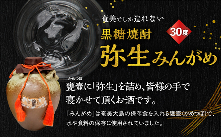奄美 でしか造れない 黒糖焼酎 みんがめ 30度 900ml ＆ 弥生とっくり 30度 720ml 2本入セット A185-031 焼酎 酒 お酒 アルコール 黒糖 本格焼酎 弥生 ロック 水割り お