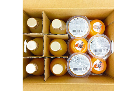 売り切れ『美浜町』有田産温州みかん、きよみ、桃のフルーツジュース各200ml×6本とゼリー12個セット※2022年4月より順次発送予定