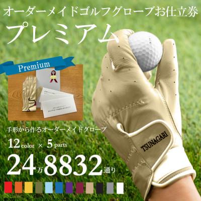 ふるさと納税 尼崎市 オーダーメイドゴルフグローブお仕立券【プレミアム】ベースカラー:ベージュ