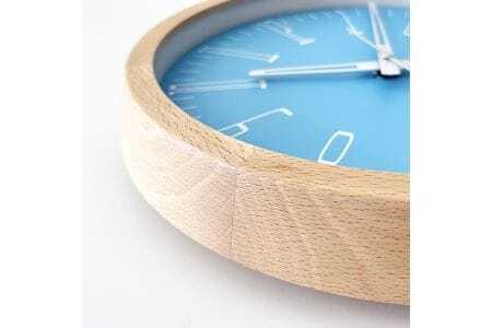 KATOMOKU Muku clock km-141　木製掛け時計（ライトブルー）