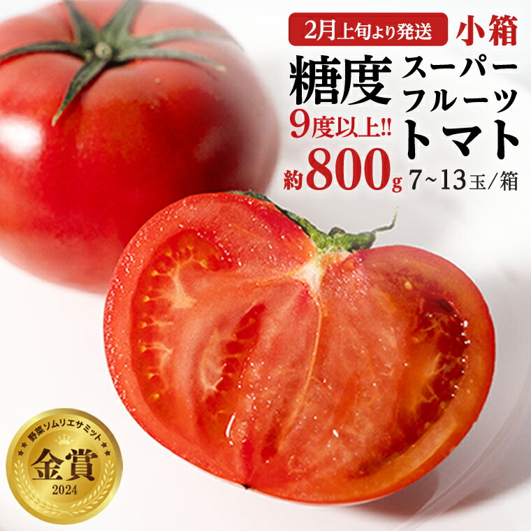 【ふるさと納税】糖度9度以上 トマト スーパーフルーツトマト 小箱 約800g（7～13玉) 糖度9度以上 フルーツトマト トマト 2025年2月上旬発送開始 数量限定 とまと 野菜