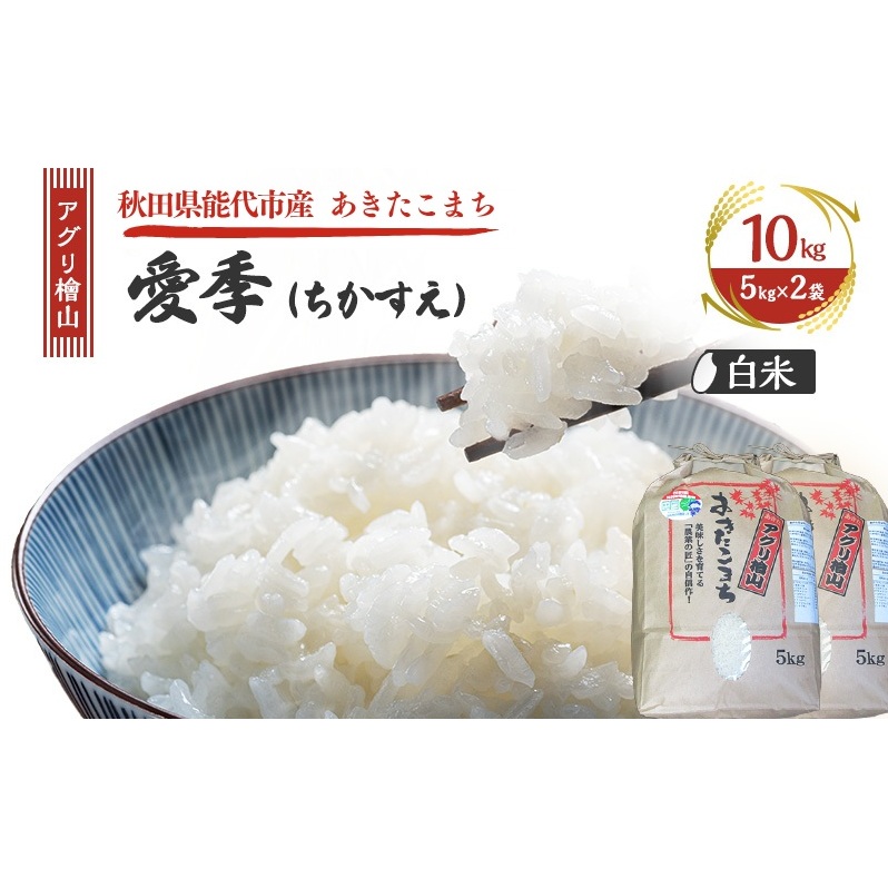 令和7年産 アグリ檜山米 愛季(ちかすえ) 白米 10kg ( 5kg × 2袋 ) あきたこまち 精米 お米 おこめ こめ コメ ごはん ご飯 大粒 令和7年  秋田 秋田県 能代市
