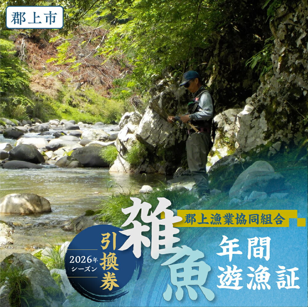 【ふるさと納税】岐阜県郡上市 雑魚年間遊漁証(2026シーズン)郡上漁協 発行 渓流釣り 引換券 年券 チケット 22000円