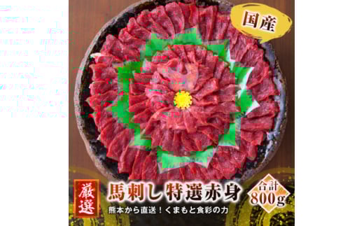 ＜国産馬刺し＞熊本直送　ブロック肉　赤身800g(美里町)【1298741】