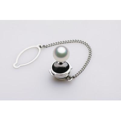 ふるさと納税 長崎市 アコヤ本真珠WG-8.0mm　メンズタイピン【プレミアム】