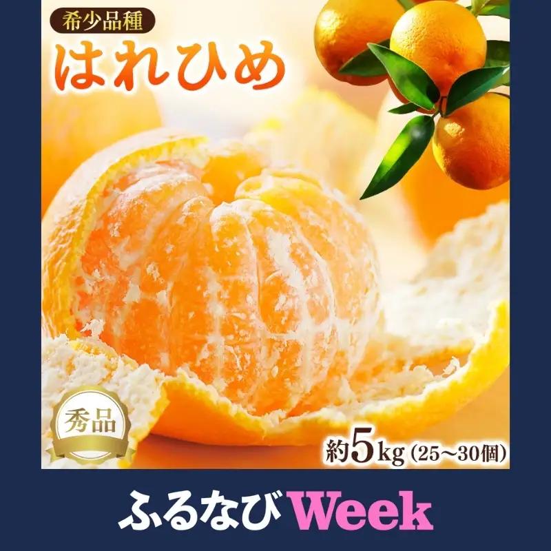 【ふるなびWEEK対象】はれひめ（ミカンの希少種） 秀品  約5ｋｇ（25個～30個入）【2026年12月中旬～2027年2月初旬頃に順次発送予定】【BK003-kgr004A-week】