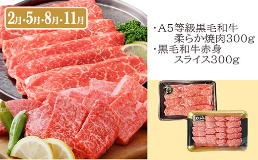 総重量3Kg越え、鹿児島県産黒毛和牛と黒豚のお料理定期便(3回配送)　EE0−0002【配送不可地域：離島】【1504377】