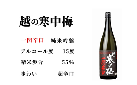 日本酒 純米吟醸 越の寒中梅 一閃辛口 1.8L×1本 辛口 新潟銘醸