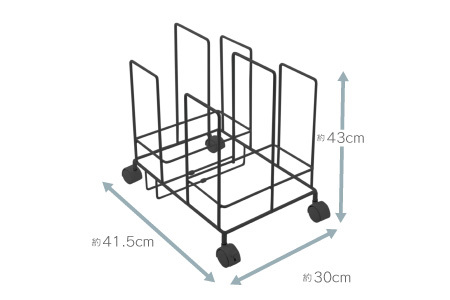 ダンボール片づけラック 奥行きワイド ブラック キャスター付 ダンボール収納 ダンボールラック 収納用品 [川口工器] 【020S044】