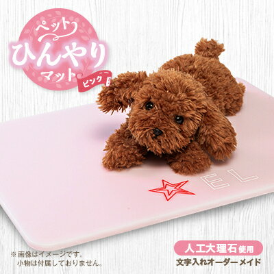 【ふるさと納税】【犬猫用】ペットひんやりマット　文字入れオーダーメイド　ピンク【1505966】
