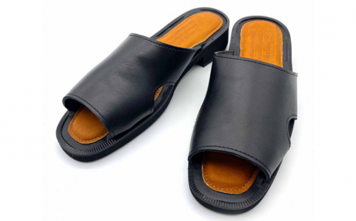 WRAP SANDALS ブラック×キャメル×ブラック 23cm ／ みずしま加工 サンダル レザー 軽量 奈良県 御所市【mrsn0006】