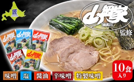 ラーメン山岡家 5種×2セット（10食入り）【乾麺】北海道南幌町 札幌麺匠  塩 しお ラーメン 拉麺 麺 麺類 麺類 加工品 食品 北海道 南幌町 NP1-285