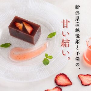 数量限定 越後姫羊羹 1箱 4切 苺ソース付 羊羹 羊かん ようかん 和菓子 越後姫 いちご 羊羹 小豆 羊羹 お菓子 お土産 お歳暮 お中元 贈答用 ギフト 月岡 御まんじゅう処 結城堂 新潟県 新