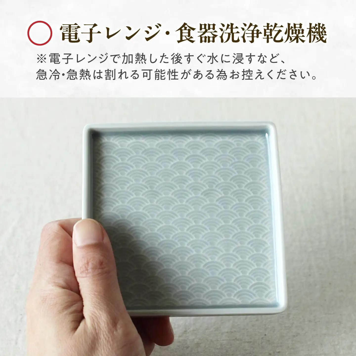 【美濃焼】 吉祥 10角皿 麻の葉×青海波  各1計2枚セット 瑞浪市 / JS企画 小田陶器  陶器 食器 お皿 皿  お皿 角皿 取り皿[AZAZ328]