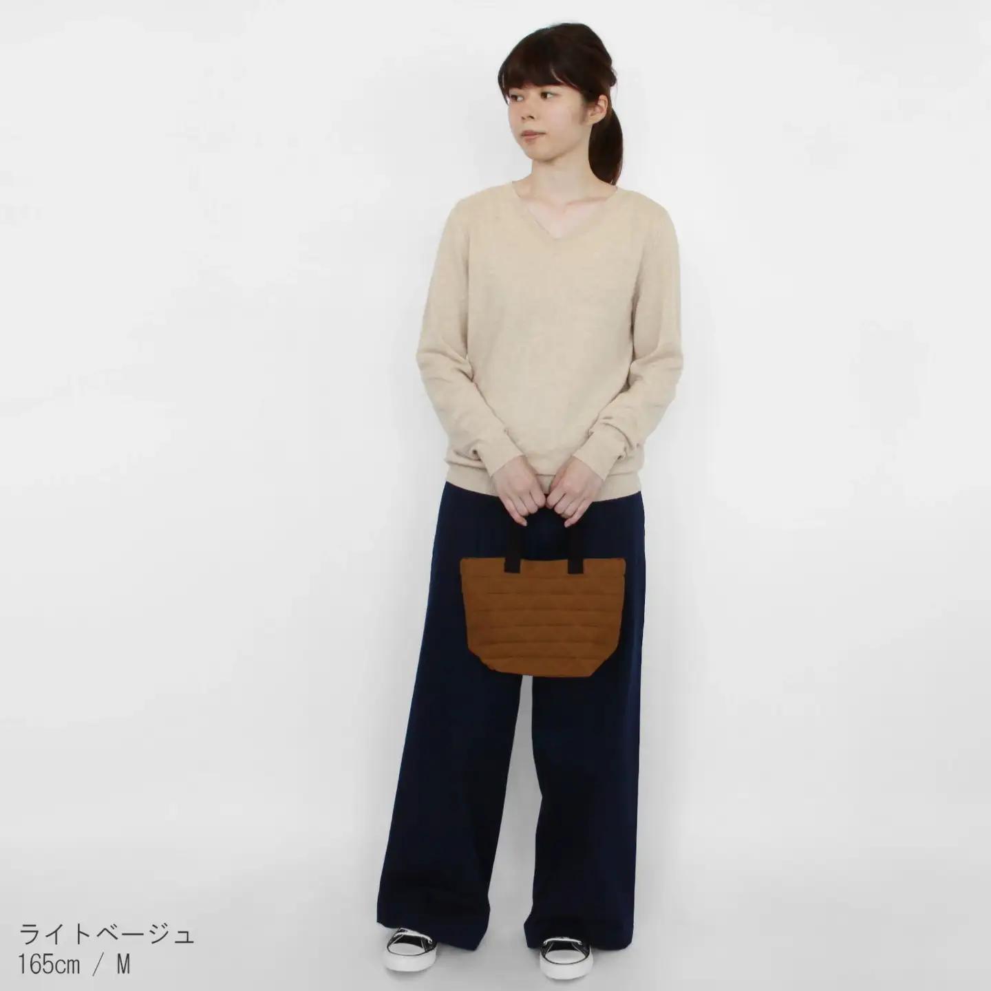 【先行予約】セーター カシミヤ100% Vネック ライトベージュ M | カシミヤ ニット セーター