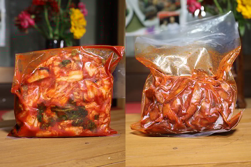 キムチ 6種 (きゅうり らっきょう ごぼう 白菜 季節のキムチ2種 )セット 2.1kg ~ 2.7kg (1袋 約350~450g×6種類) 本場韓国の味 手作りキムチ 胡瓜 ラッキョウ ゴボウ 