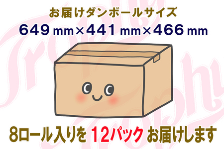 定期便 【全2回】 6ヶ月に1回お届け トイレットペーパー ダブル トロフィー 8R×12P(96個) 日用品 大容量 エコ 防災 備蓄 消耗品 生活雑貨 生活用品 紙 ペーパー 生活必需品 再生紙 