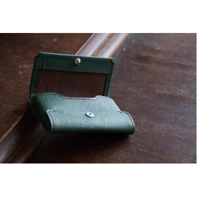 ふるさと納税 女川町 【Dear Fish】女川銀鮭レザー　カードケース(名刺入れ)/キーホルダーセット Color:深碧 |  | 02